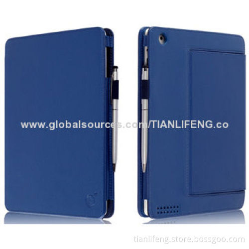 Fashionable Litchi Lines PU Leather Padfolio for iPad 2, 3 and 4